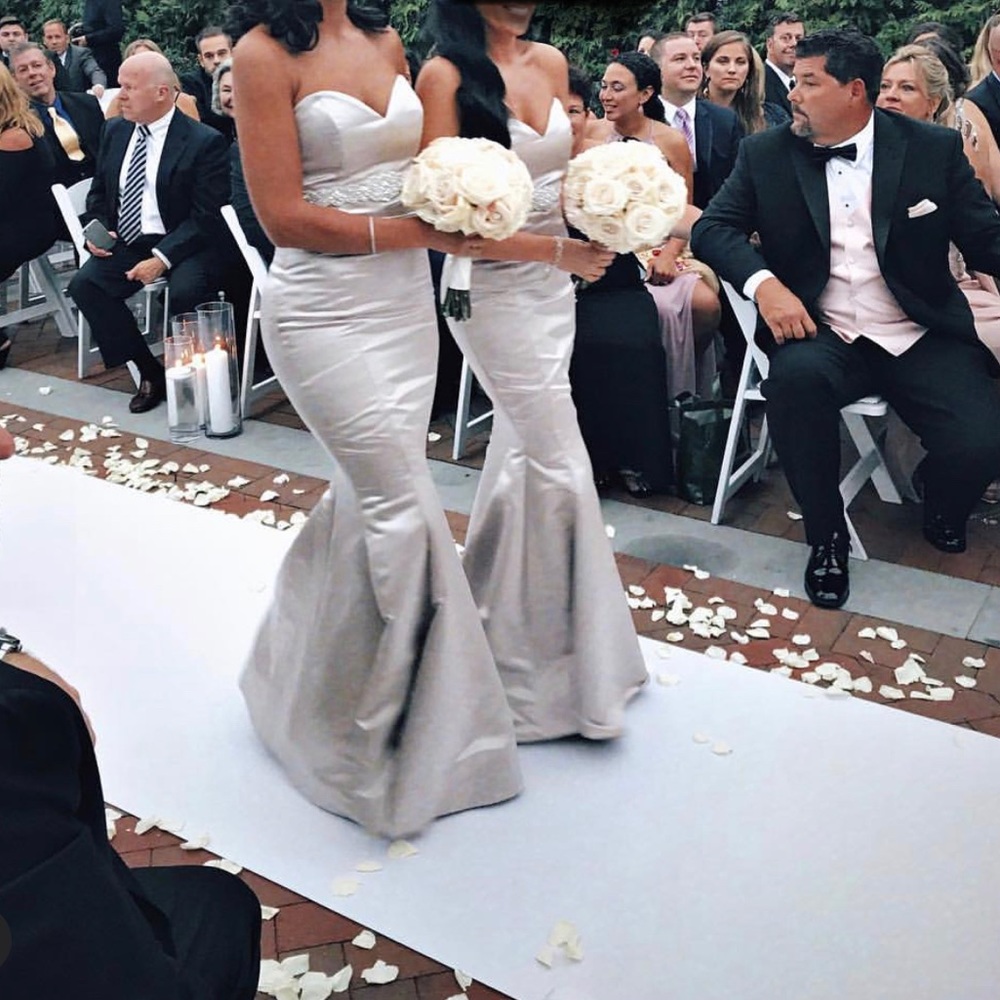 Mermaid style satin dress